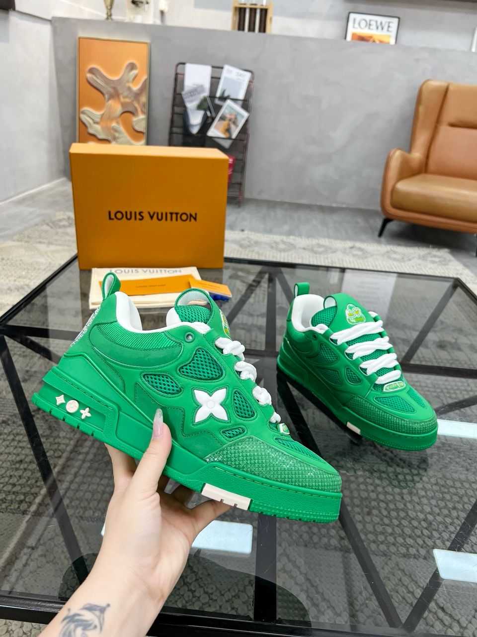 Tênis Casual Couro Verde