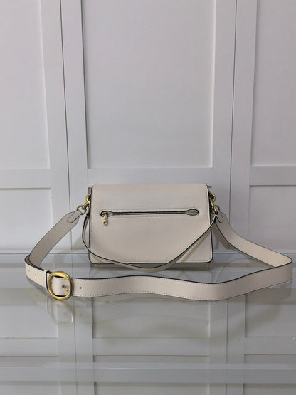Bolsa Ombro Couro Branco Texturizado