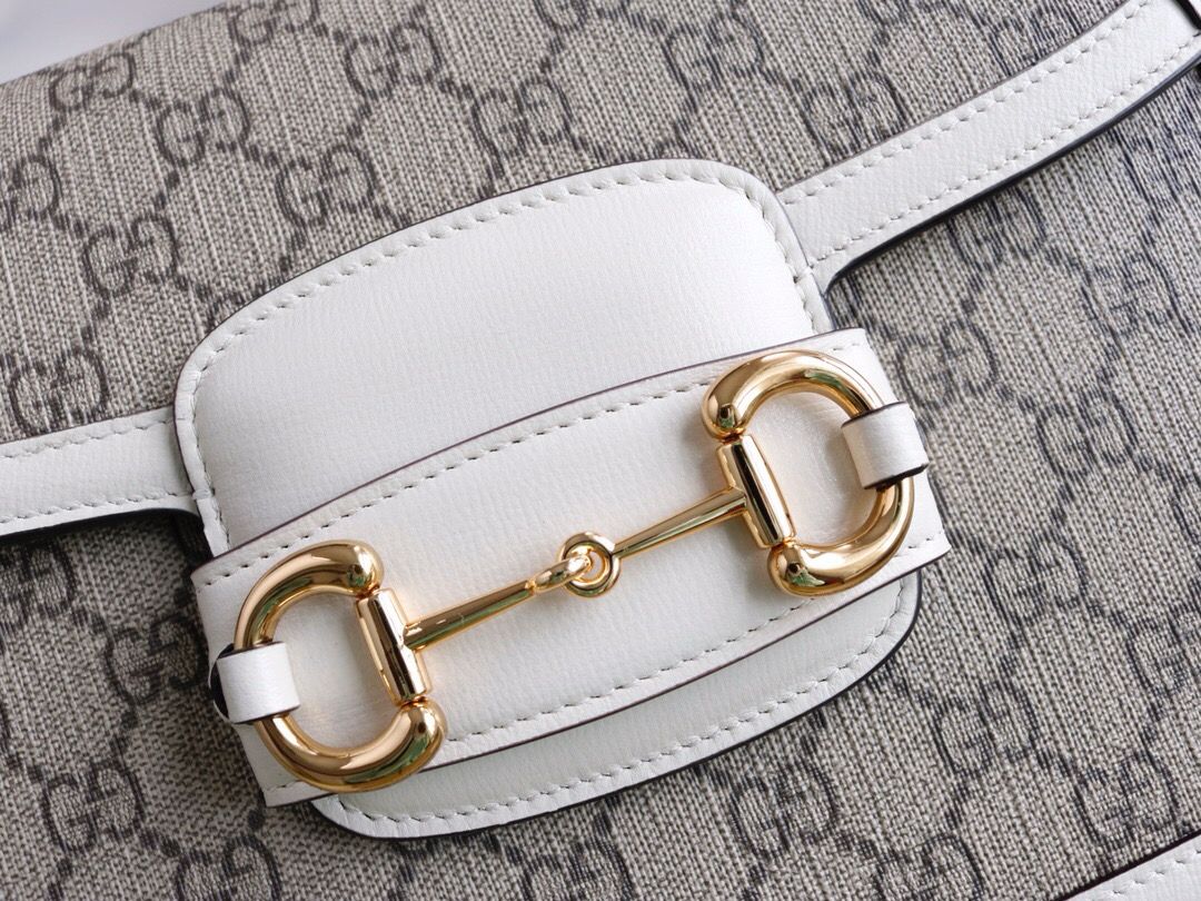 Bolsa Satchel Canvas Padrão Monograma Geométrico Marrom Fecho Ferradura