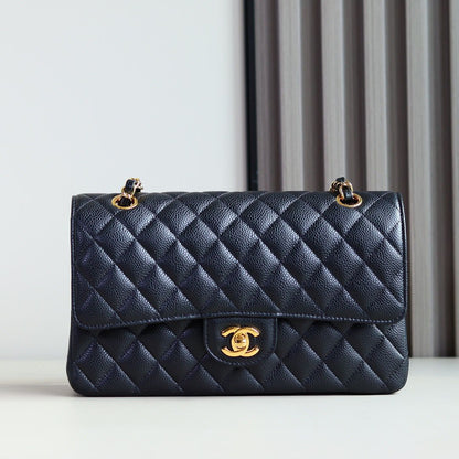 Bolsa Satchel Couro Preto Abas Duplas Corrente