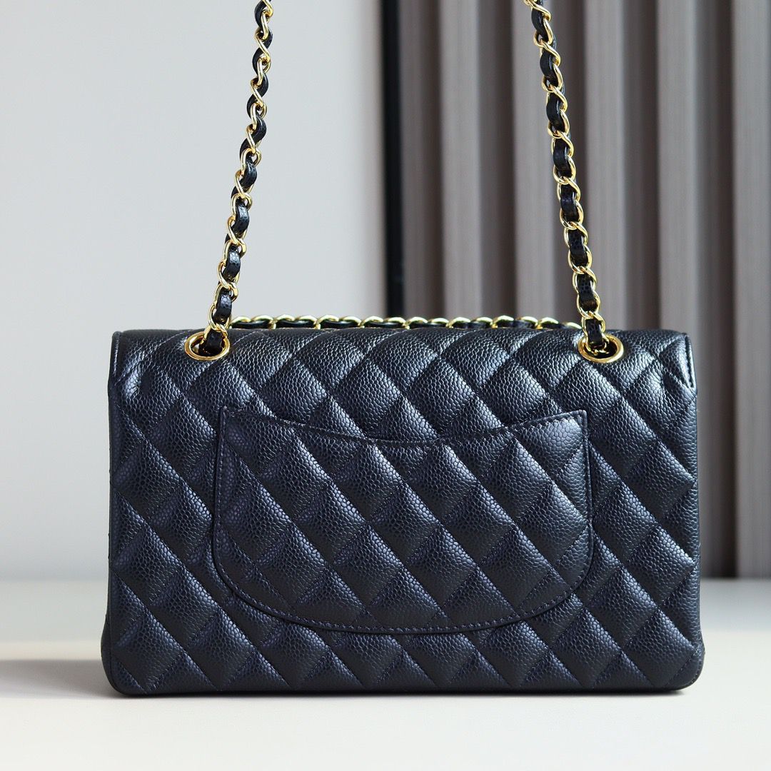 Bolsa Satchel Couro Preto Abas Duplas Corrente