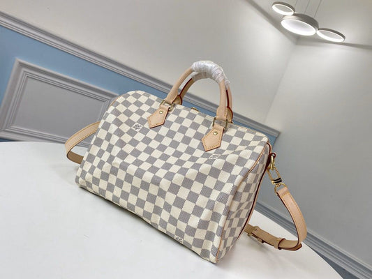 Lv Speedy Bandoulière 30 Damier Azur