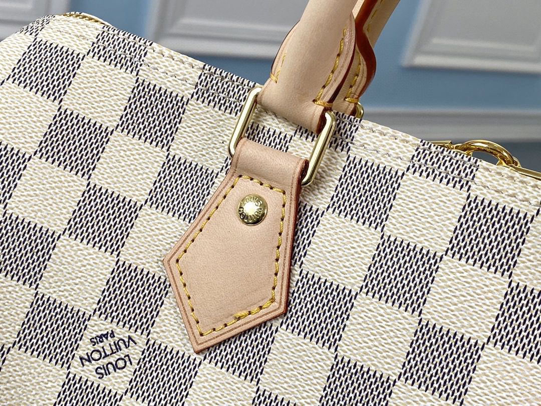 Bolsa Satchel Couro Padrão Quadriculado Azul Claro 30cm com Alça Removível