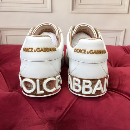 Tênis Feminino Couro Branco Detalhe Dourado