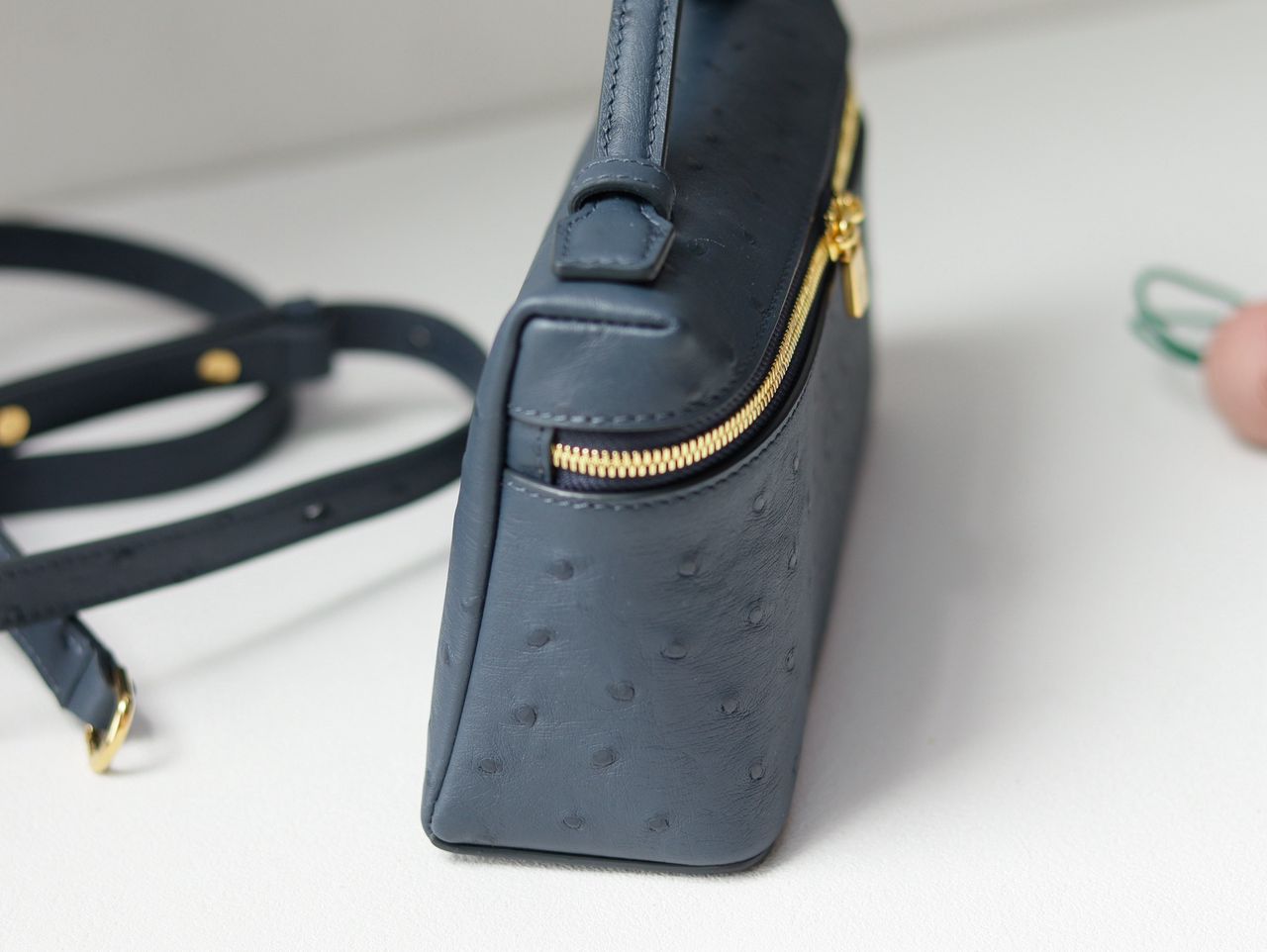 Bolsa Clutch Couro Avestruz Caramelo Bolsos Extras