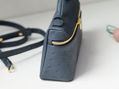 Bolsa Clutch Couro Avestruz Caramelo Bolsos Extras