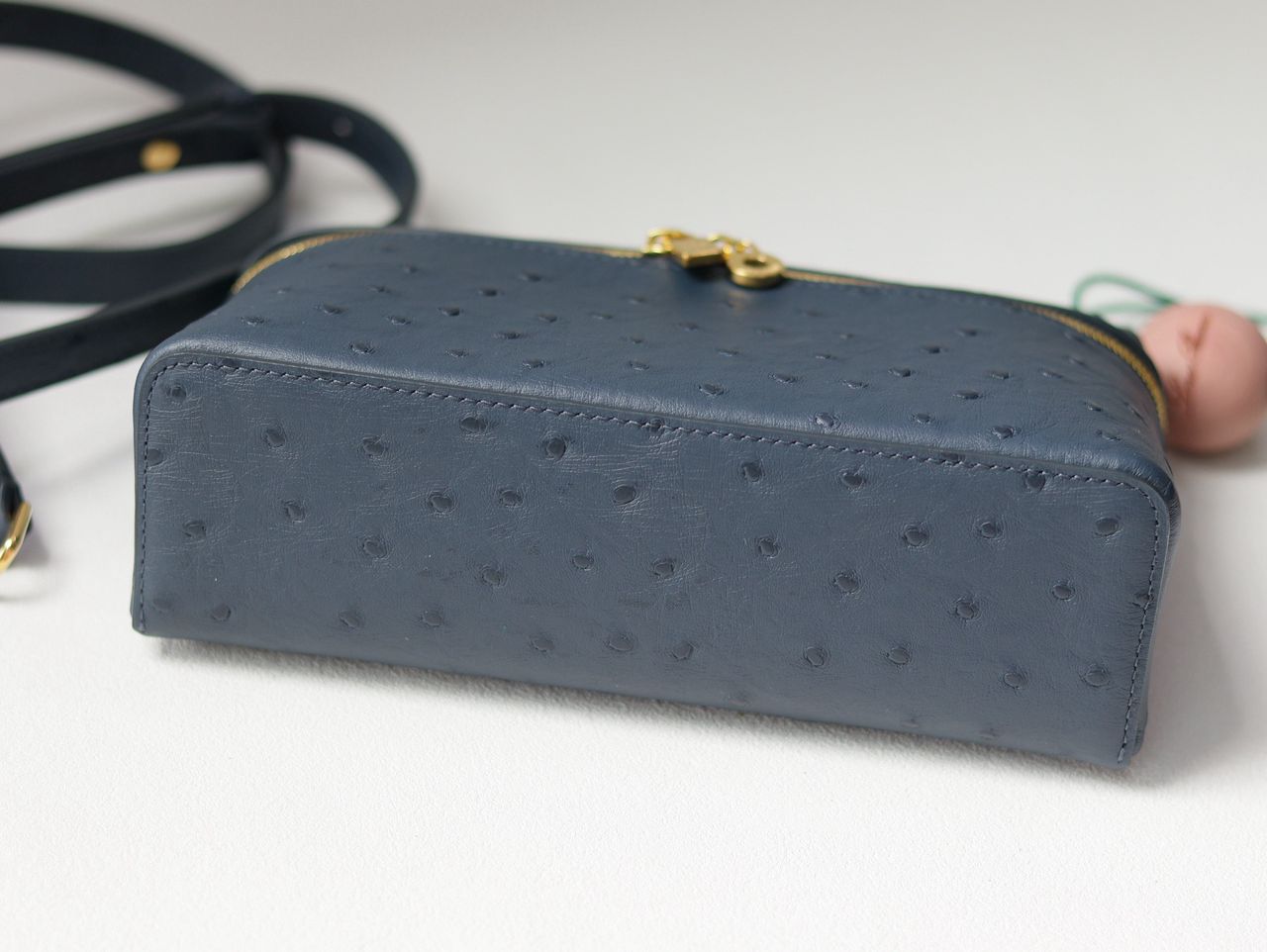 Bolsa Clutch Couro Avestruz Caramelo Bolsos Extras