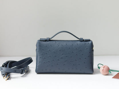 Bolsa Clutch Couro Avestruz Caramelo Bolsos Extras