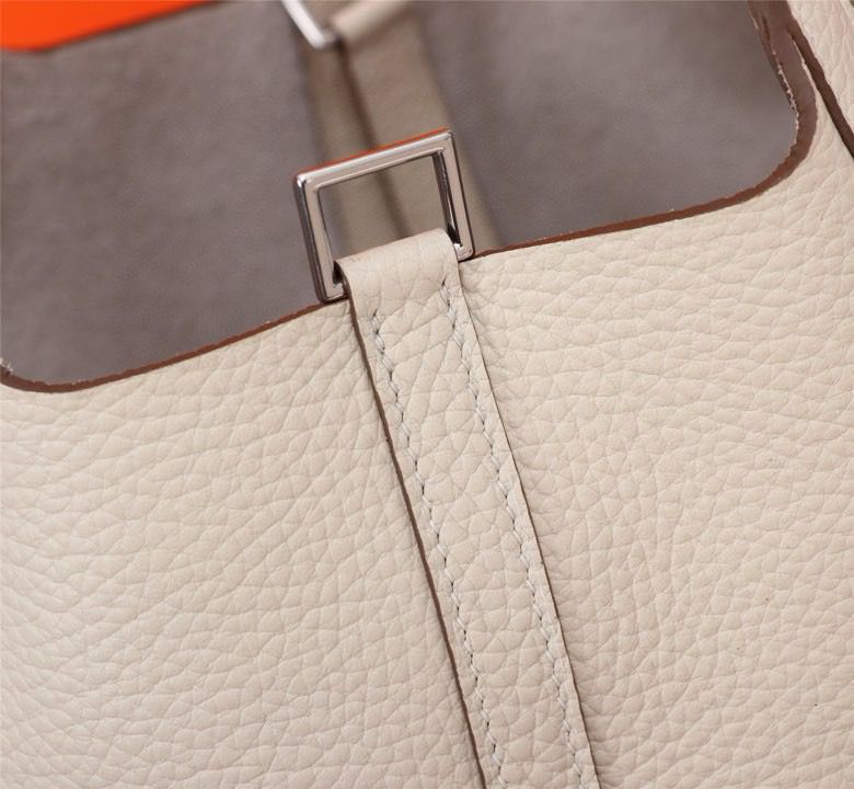 Bolsa Tote Couro Branco Alças Duplas 18cm