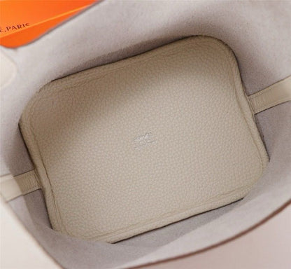 Bolsa Tote Couro Branco Alças Duplas 18cm