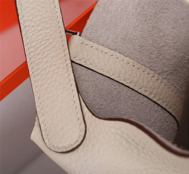 Bolsa Tote Couro Branco Alças Duplas 18cm