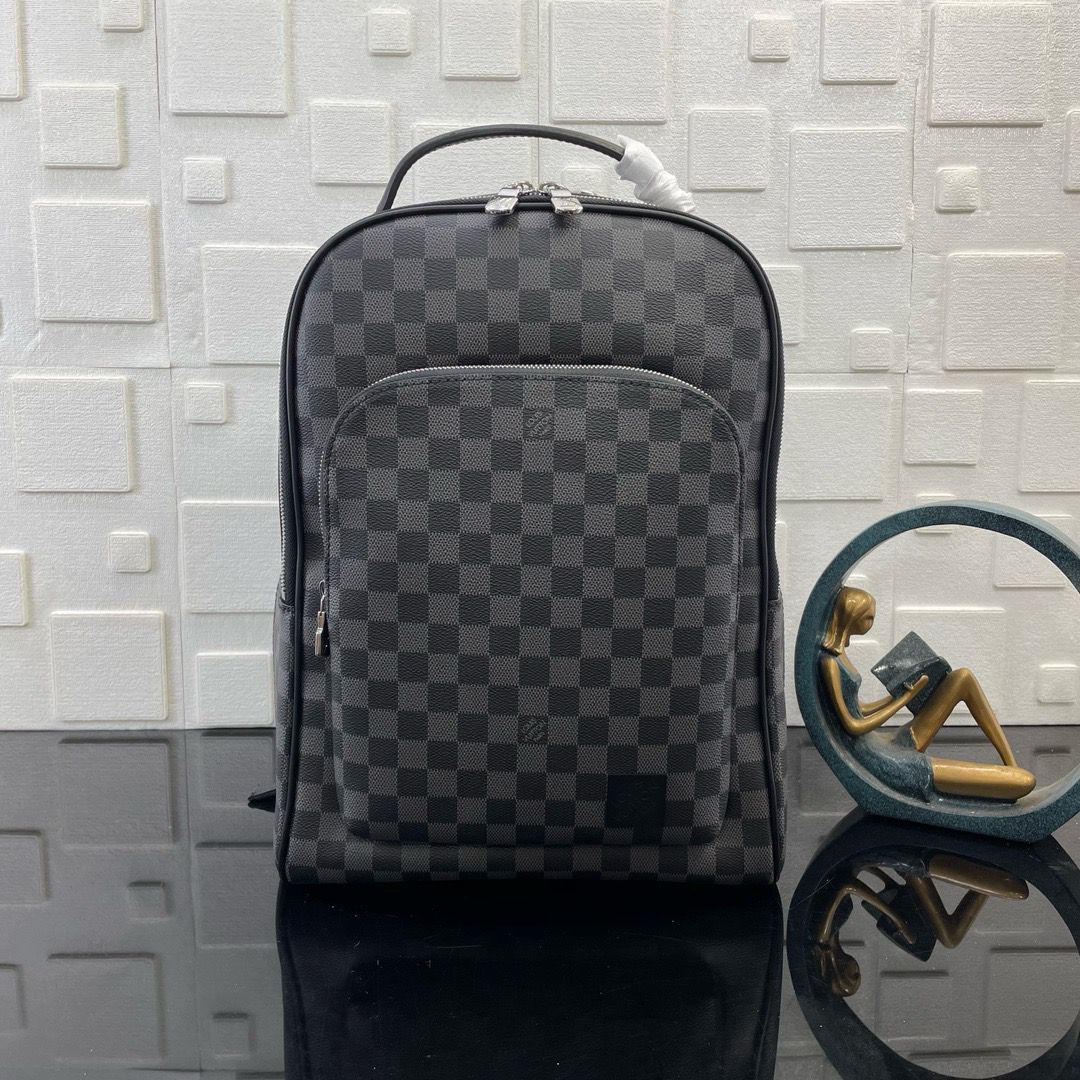 Mochila Padrão Xadrez Cinza Grafite
