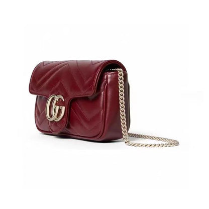 Bolsa Mini Couro Vermelho Letras Entrelaçadas