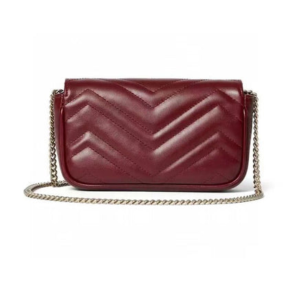 Bolsa Mini Couro Vermelho Letras Entrelaçadas