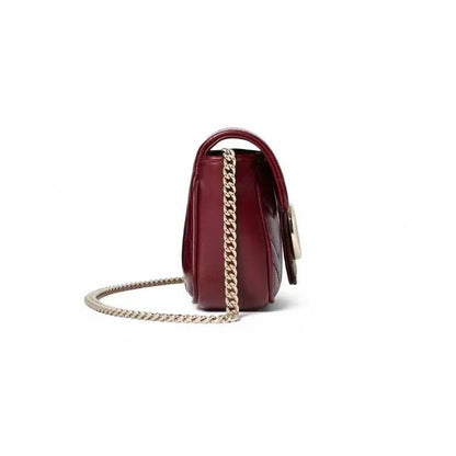 Bolsa Mini Couro Vermelho Letras Entrelaçadas