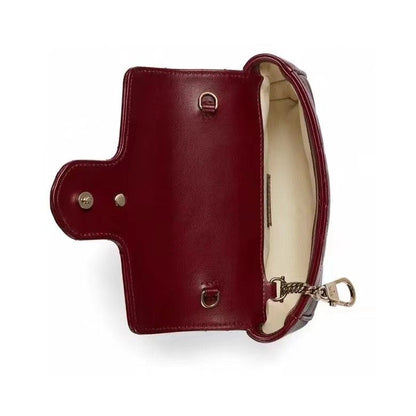 Bolsa Mini Couro Vermelho Letras Entrelaçadas