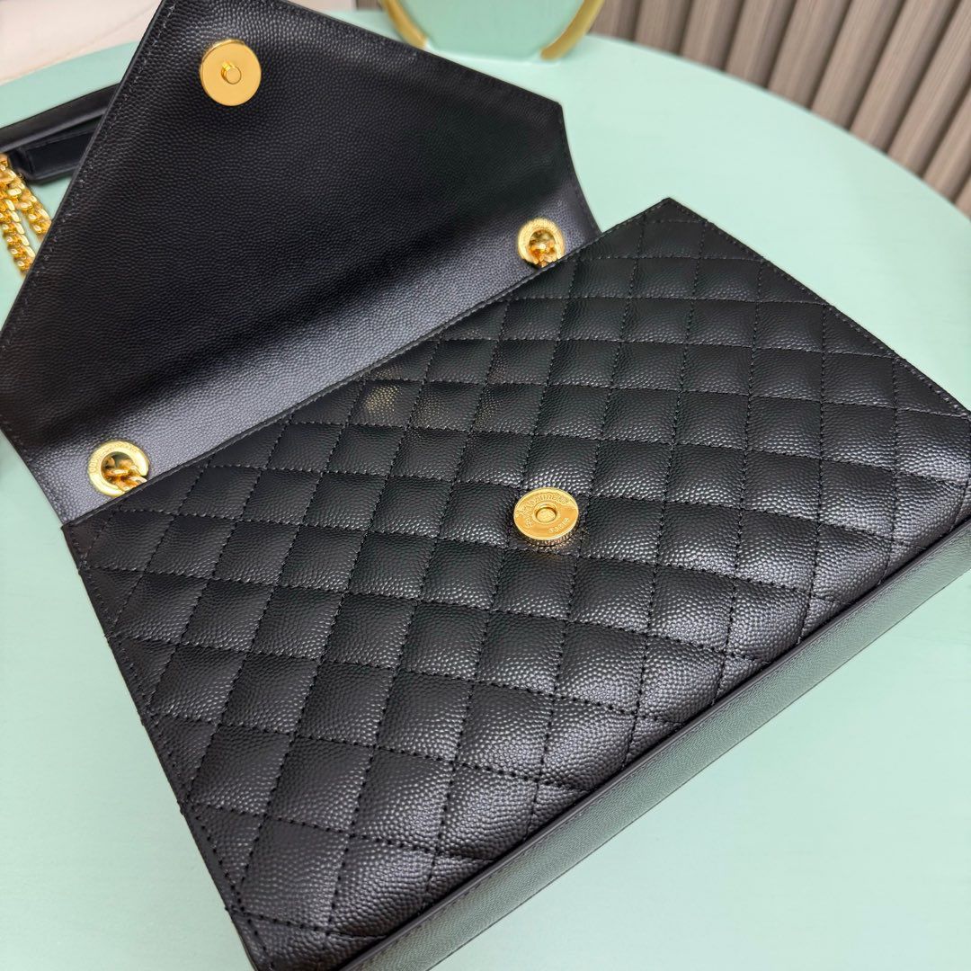Bolsa Envelope Couro Preto