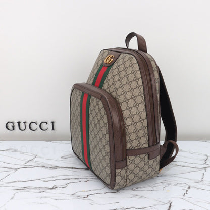 Mochila Couro Padrão Entrelaçado Marrom Medium