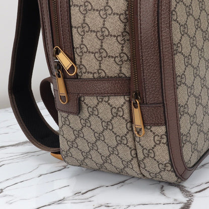 Mochila Couro Padrão Entrelaçado Marrom Medium