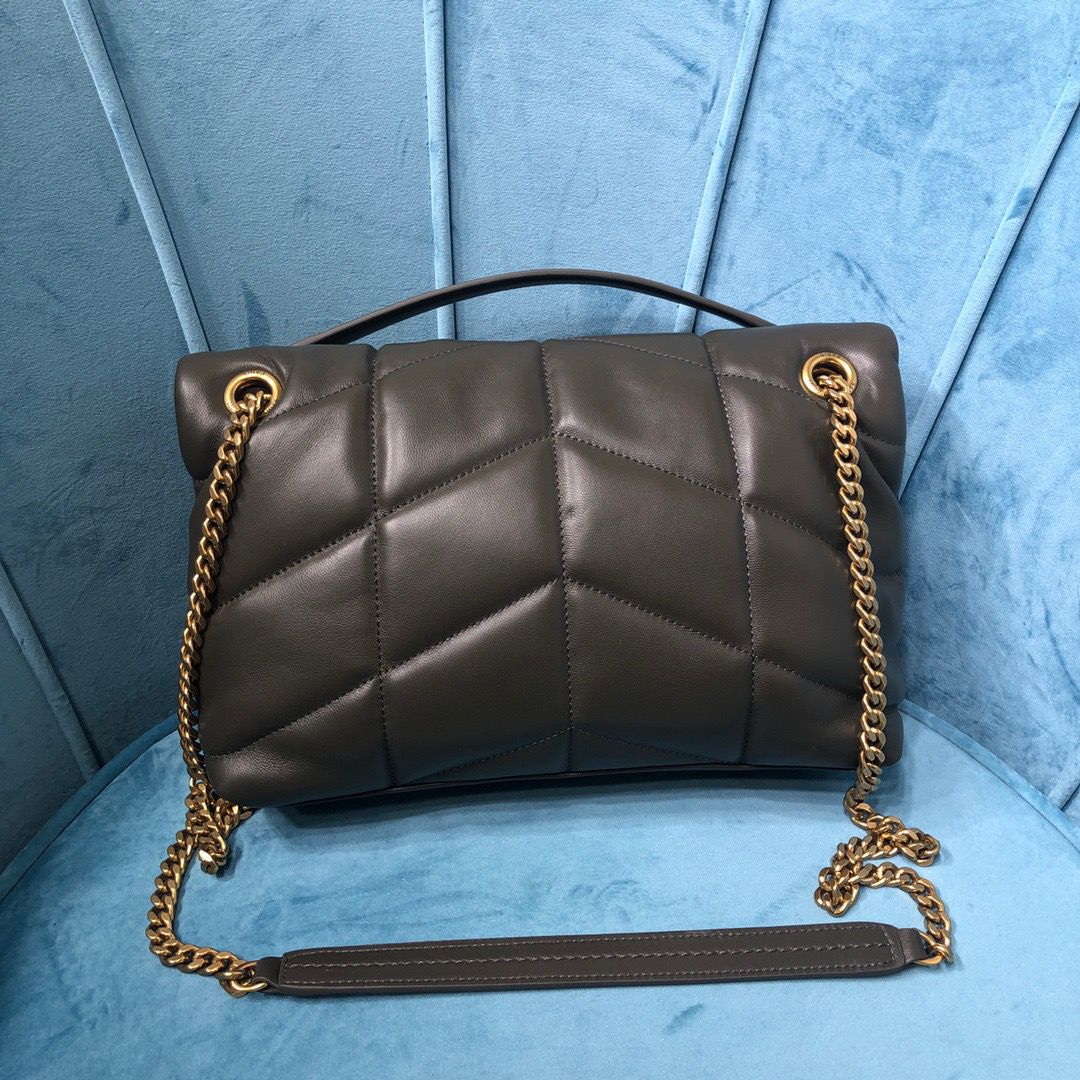 Bolsa Acolchoada Couro Preto Estruturada