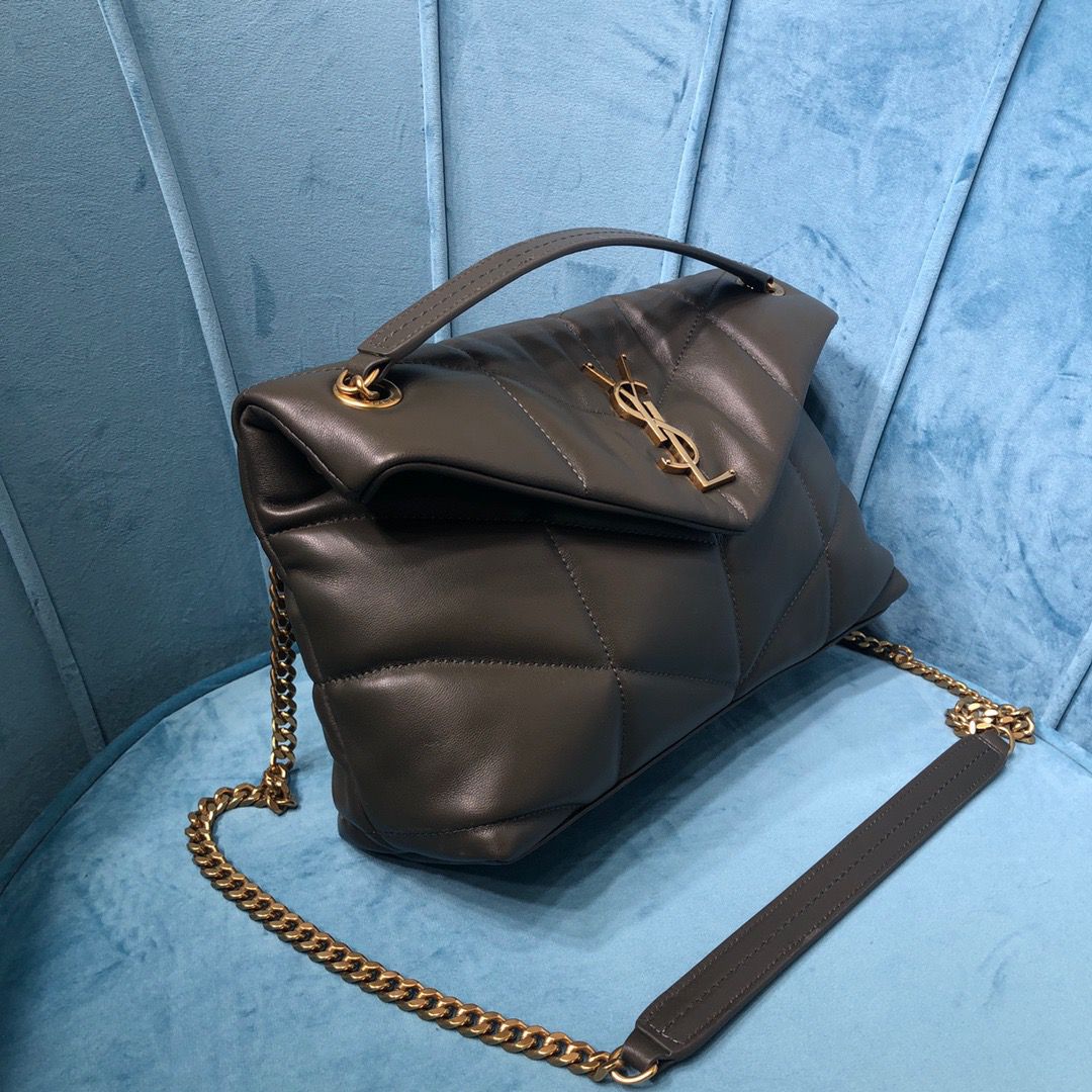 Bolsa Acolchoada Couro Preto Estruturada