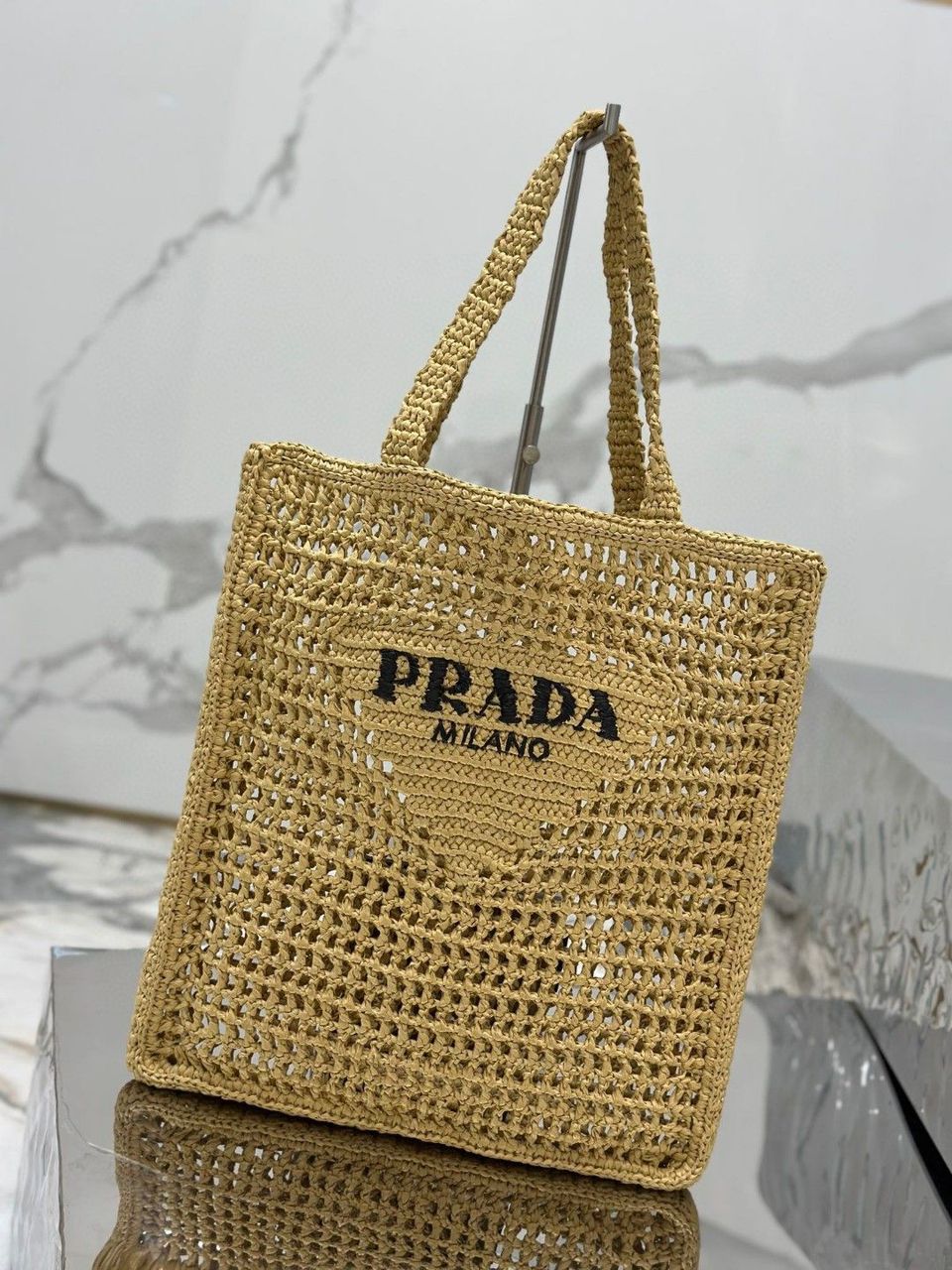 Bolsa Tote Fibra Natural Trançada Bege