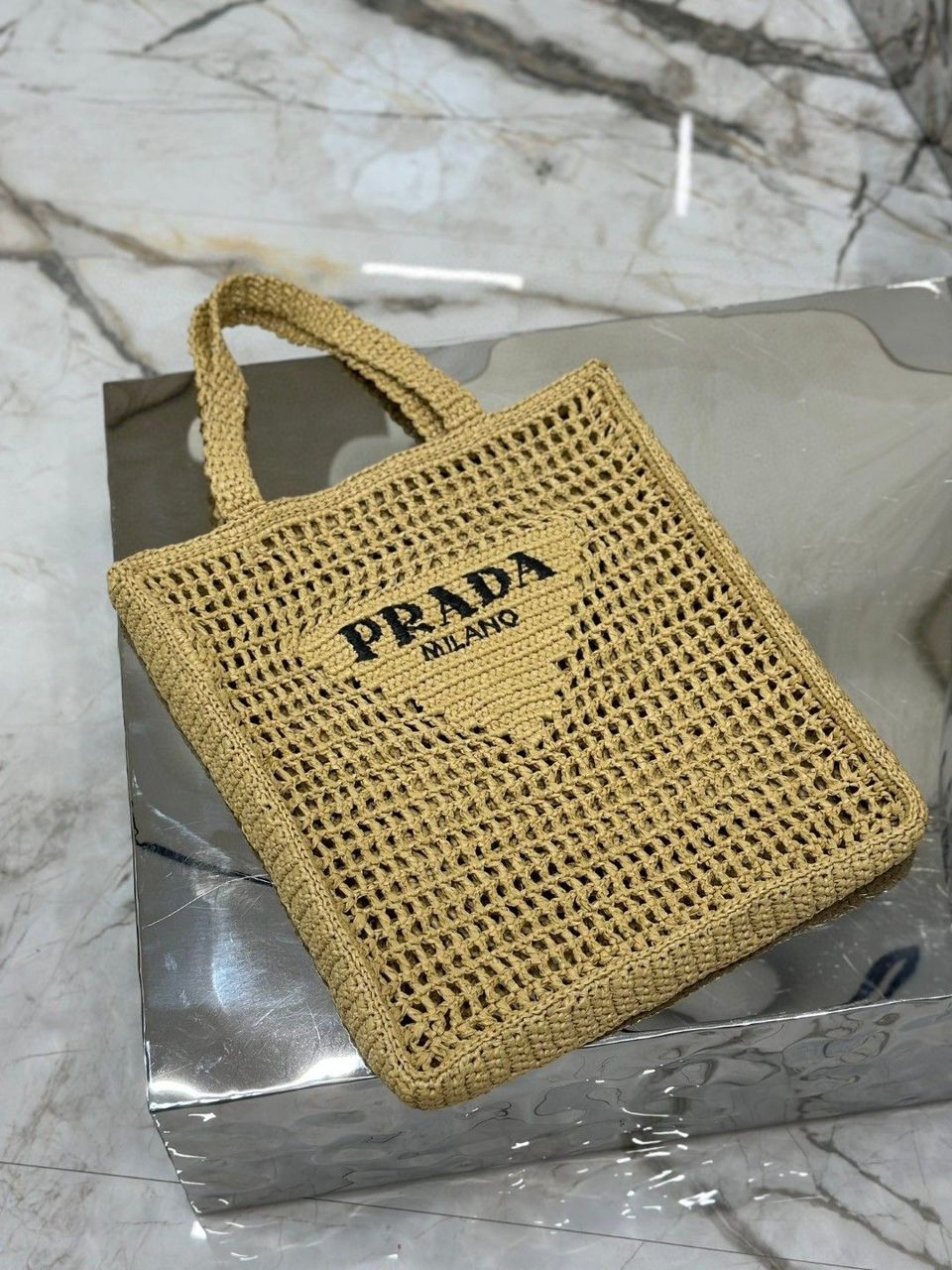 Bolsa Tote Fibra Natural Trançada Bege
