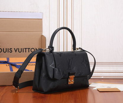 Bolsa Estruturada Couro Marrom Alça Dupla