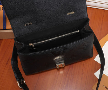Bolsa Estruturada Couro Marrom Alça Dupla