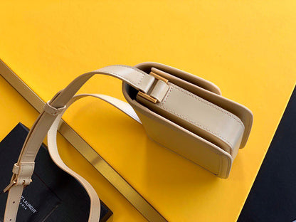 Bolsa Satchel Couro Bege Alça Ajustável