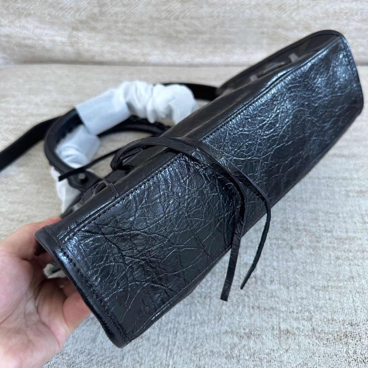 Bolsa Satchel Couro Preto