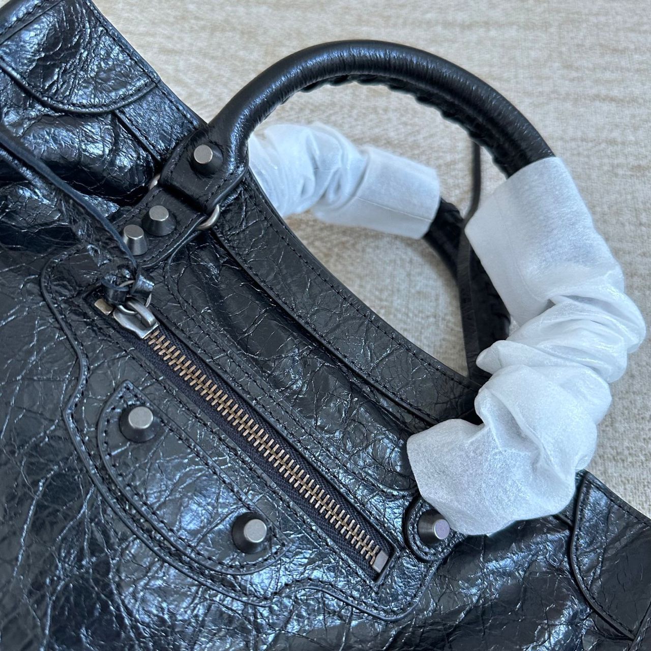 Bolsa Satchel Couro Preto