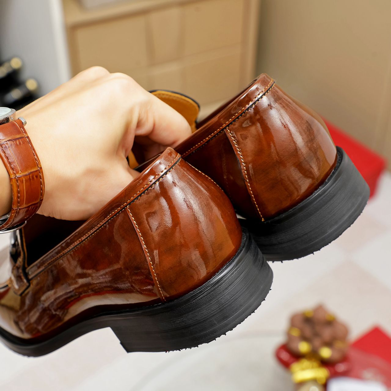 Sapato Social Couro Marrom Clássico