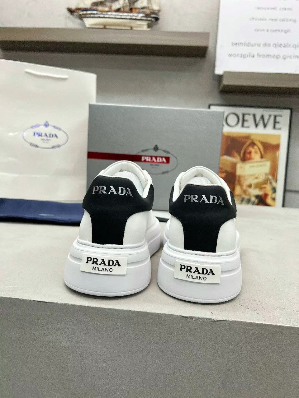 Tênis Couro Branco Preto