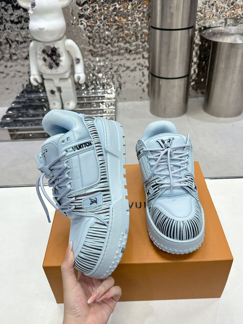 Tênis Casual Couro Azul