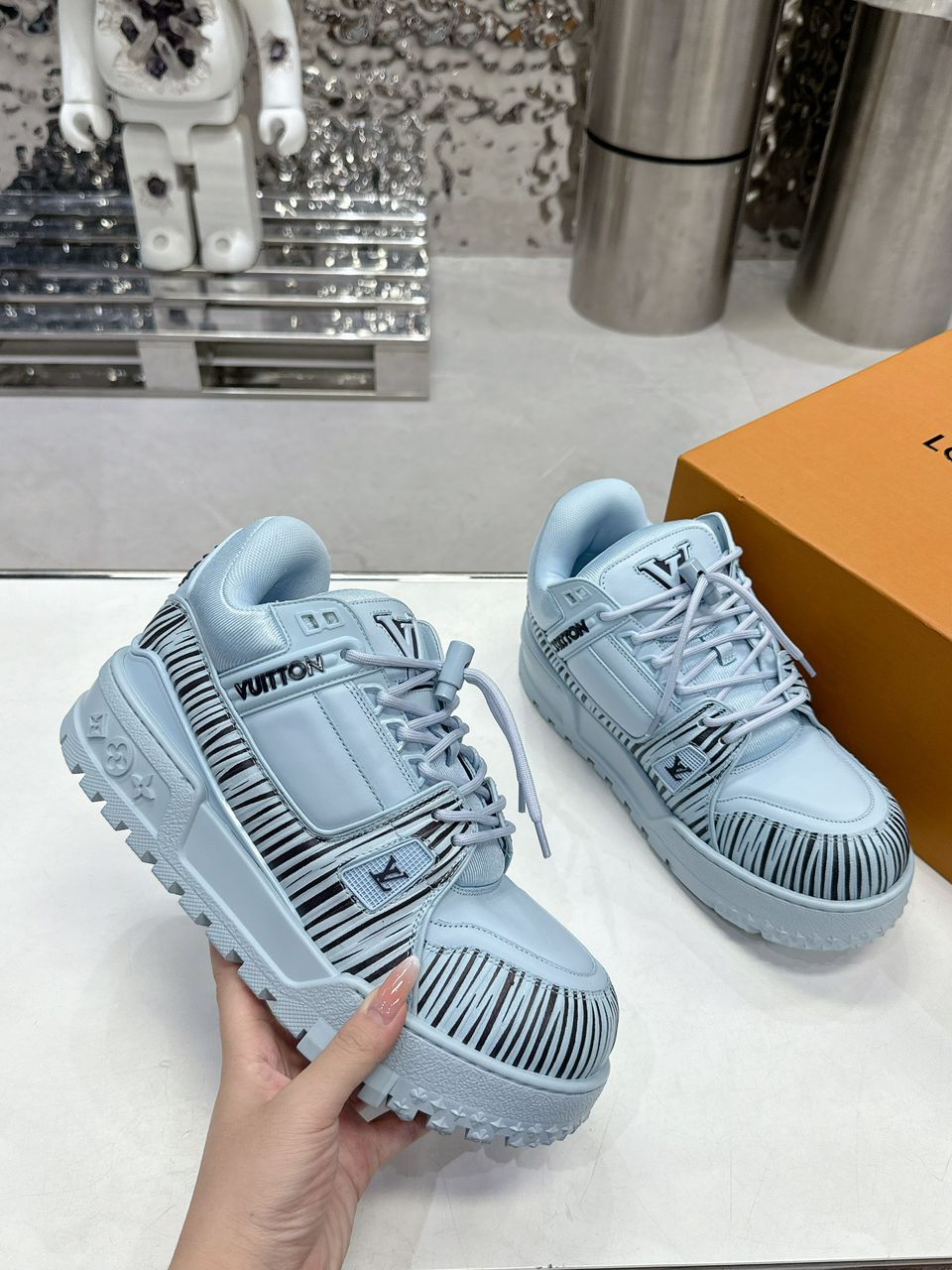Tênis Casual Couro Azul