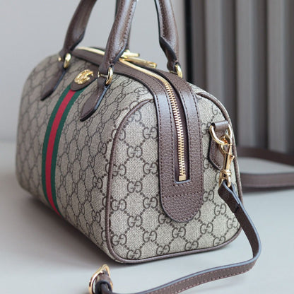 Bolsa Duffel Médio Couro Preto Alças Duplas