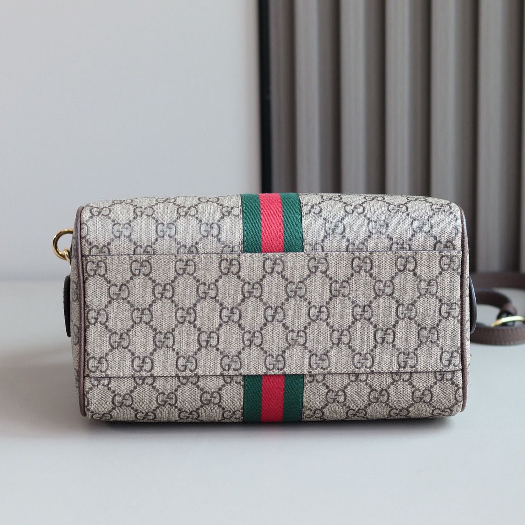 Bolsa Duffel Médio Couro Preto Alças Duplas