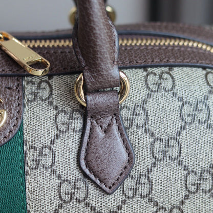 Bolsa Duffel Médio Couro Preto Alças Duplas