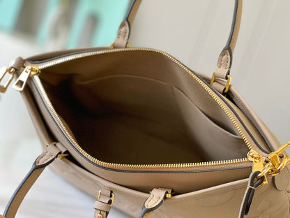Bolsa Estruturada Couro Bege Tamanho Médio