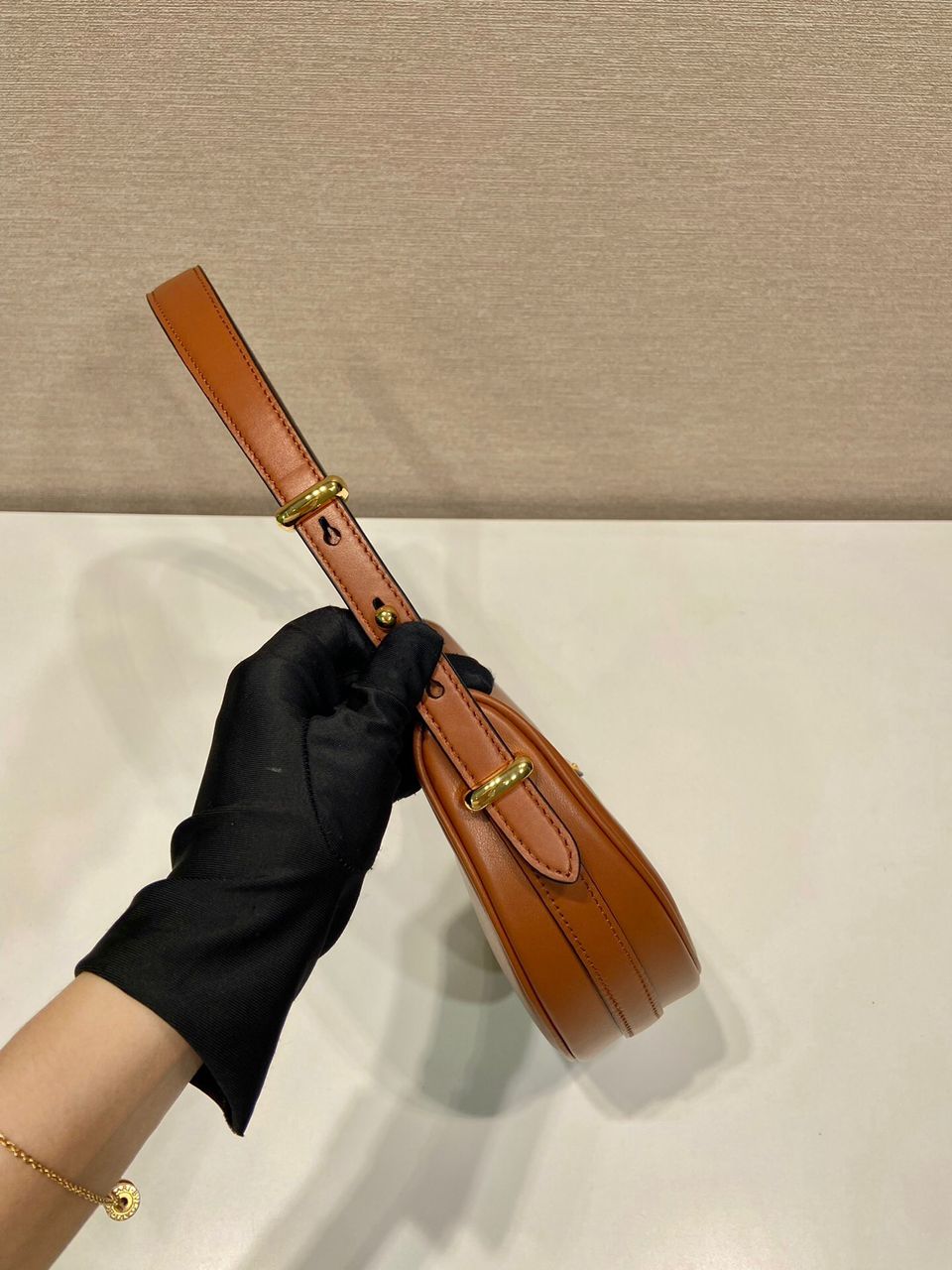 Bolsa Shoulder Couro Marrom Whisky