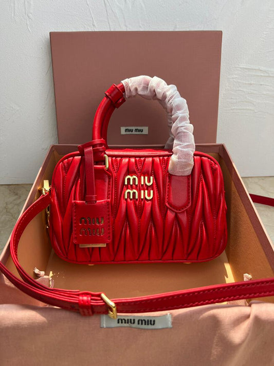Bolsa Satchel Couro Vermelho Mini
