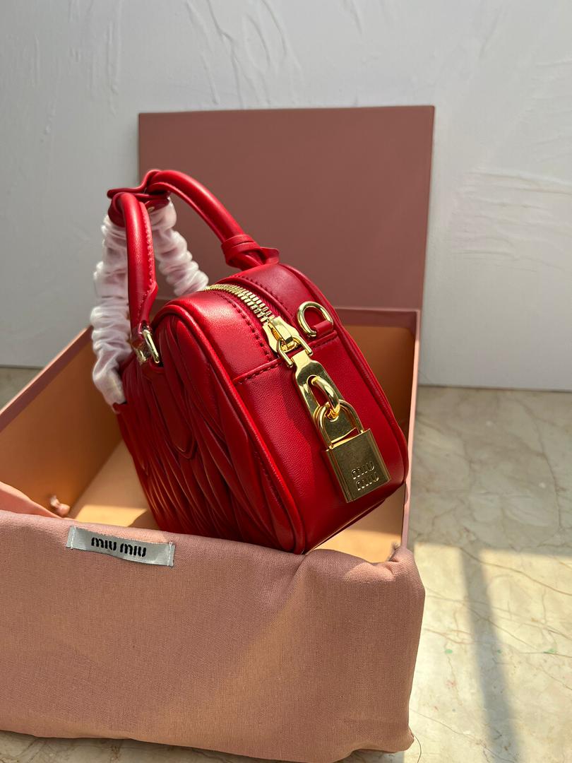 Bolsa Satchel Couro Vermelho Mini