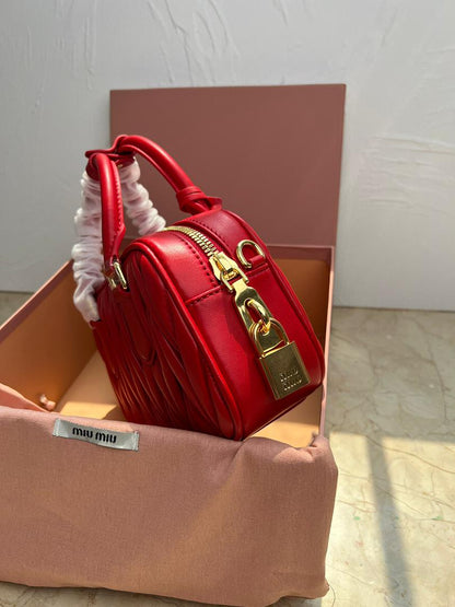 Bolsa Satchel Couro Vermelho Mini