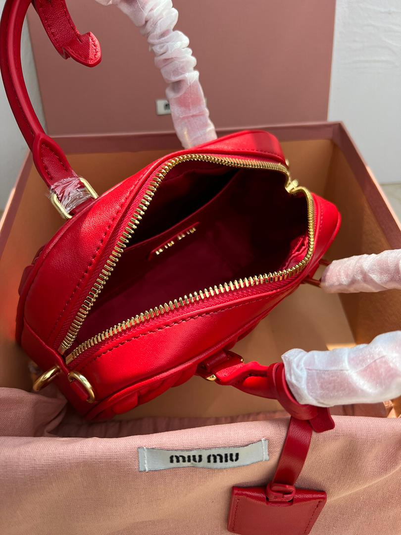 Bolsa Satchel Couro Vermelho Mini
