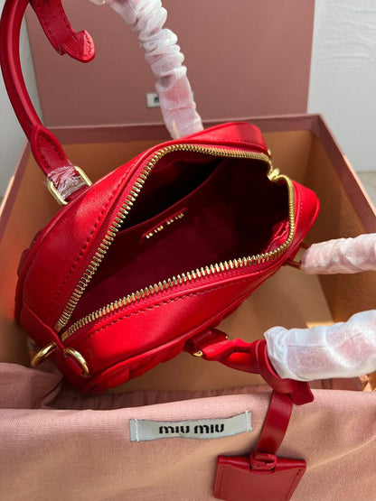 Bolsa Satchel Couro Vermelho Mini