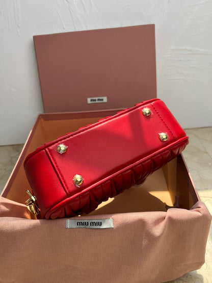 Bolsa Satchel Couro Vermelho Mini
