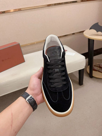 Tênis Couro Preto Casual Elegante