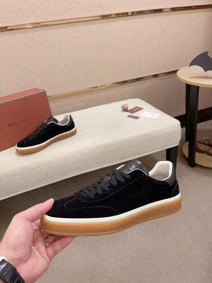 Tênis Couro Preto Casual Elegante