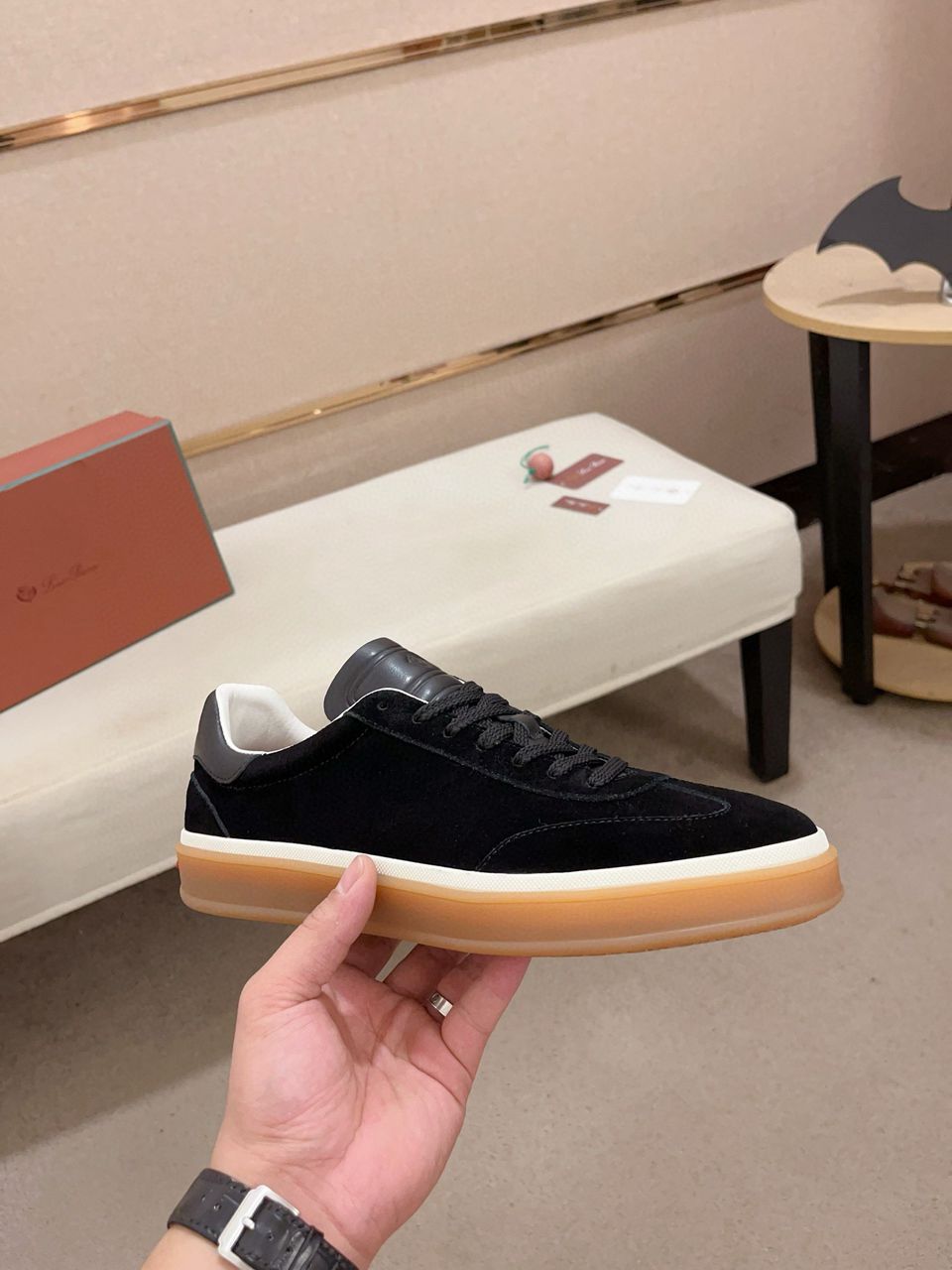 Tênis Couro Preto Casual Elegante